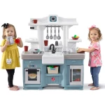 Step2 Timeless Trends Kids Kitchen Playset, Indoor/Outdoor Kitchenette, Interactive Play with Lights and Sounds, Made of Durable Plastic, Includes 21 Piece Toy Accessories, for Toddlers 2+ Years Old - Step2