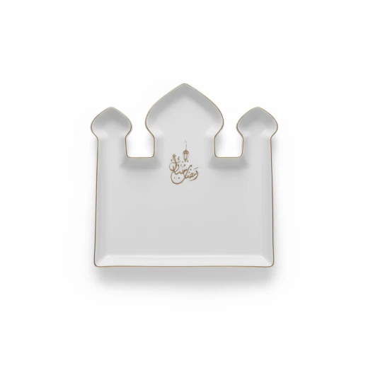 mosque-shaped serving dish24cm  perfect for serving dates and sweets during Ramadan and religious occasions Its elegant design adds a touch of spirituality and beauty to the table - Dumyah Ramadan - Image 2
