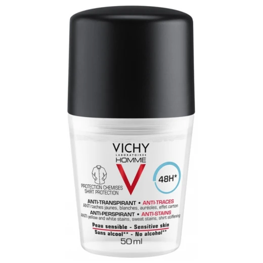 Vichy Homme 48 Hour Antiperspirant Deodorant Roll On, 50ml, Long Lasting Protection Vichy Homme 48 Hour Antiperspirant Deodorant Roll On, 50ml, Long Lasting Protection