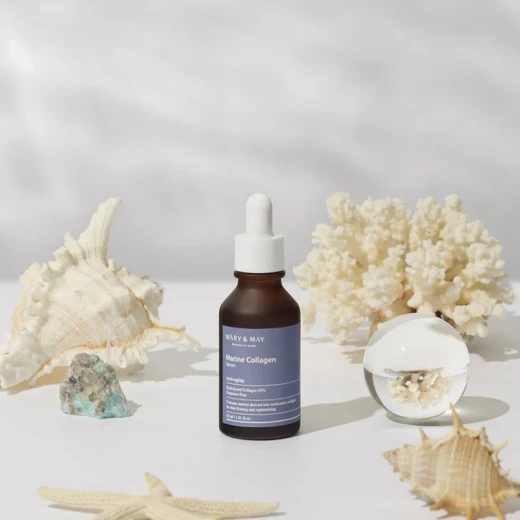 Mary & May Marine Collagen Serum 95% Anti-Aging Formula for Radiant Skin 30ml Targets Fine Lines and Wrinkles with Deep Hydration Improves Elasticity and Firmness - Mary &amp; May - Image 2
