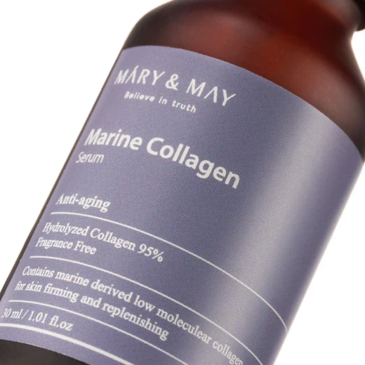 Mary & May Marine Collagen Serum 95% Anti-Aging Formula for Radiant Skin 30ml Targets Fine Lines and Wrinkles with Deep Hydration Improves Elasticity and Firmness - Mary &amp; May - Image 6