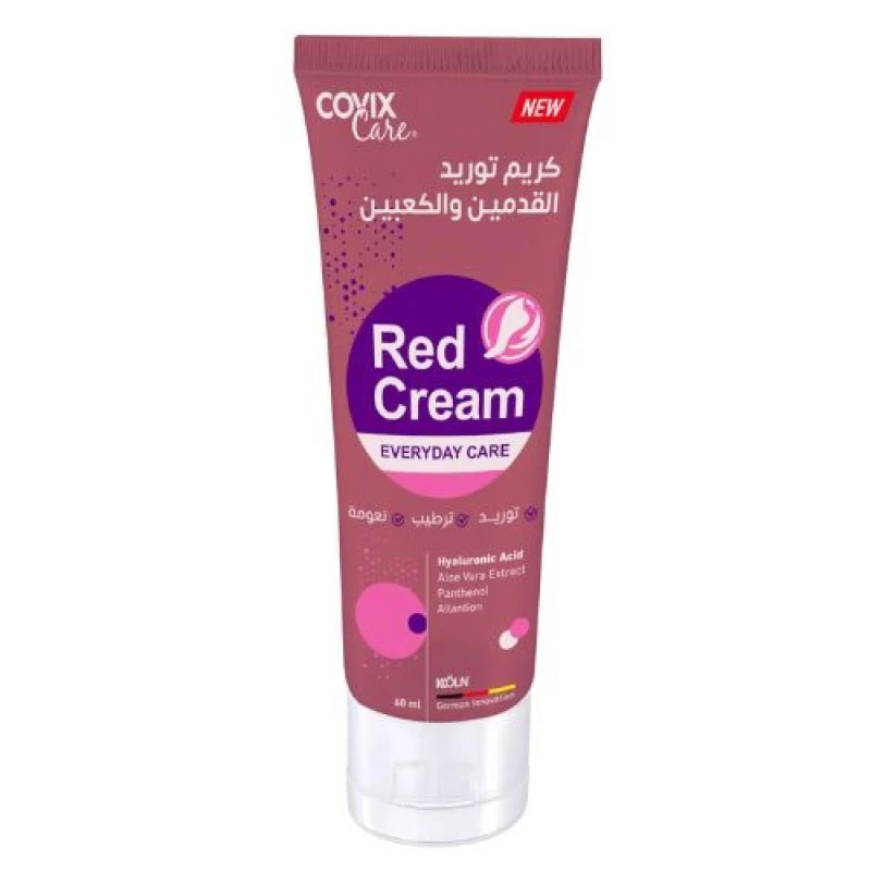 COVIX Red Cream Foot & Heel Whitening 60ml, Moisturizing, Soothing, and Repairing - Covix