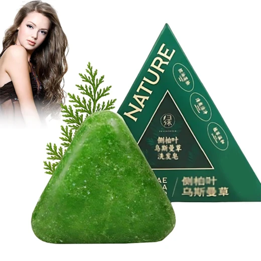 Seven Green Natural Solid Shampoo Bar – Green Herb Extract | Deep Cleansing & Strengthening for Oily & Weak Hair | Sulfate-Free & Eco-Friendly