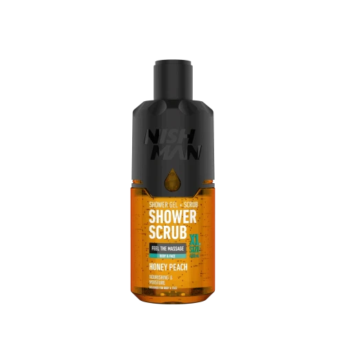 NISHMAN Honey Peach Shower Gel and Scrub 480ml, Exfoliating and Moisturizing for Men NISHMAN Honey Peach Shower Gel and Scrub 480ml, Exfoliating and Moisturizing for Men