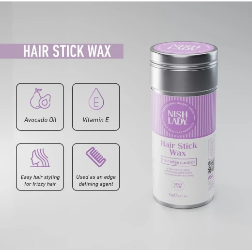 Nish Lady Hair Stick Wax 75g Strong Hold for Sleek Styles Smooth Finish Easy Application Long Lasting Control - Nish Lady - Image 3