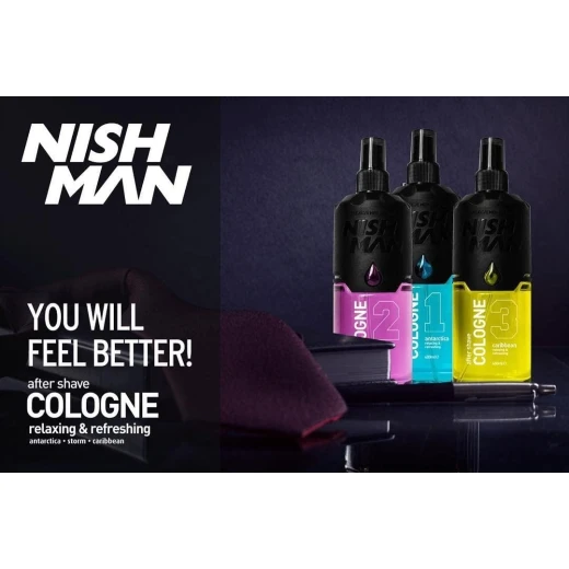 NISHMAN 02 After Shave Cologne Storm 200ml, 70% Alcohol, Antibacterial, Refreshing Face Care - Nishman - Image 4