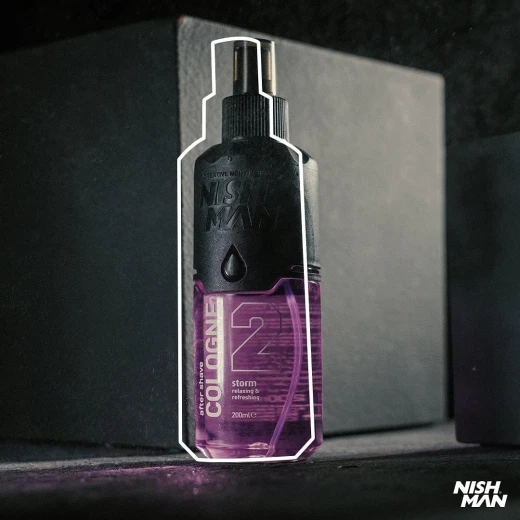 NISHMAN 02 After Shave Cologne Storm 200ml, 70% Alcohol, Antibacterial, Refreshing Face Care - Nishman - Image 5