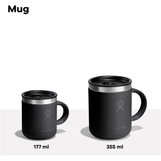 Hydro Flask 12oz Black Insulated Coffee Travel Mug with Handle Keeps Beverages Hot or Cold for Hours Double Wall Vacuum Insulation Durable Powder Coat Finish Perfect for Commuting - Hydro Flask - Image 2