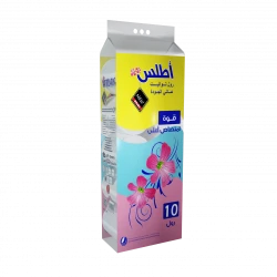 ورق تواليت أطلس، عبوة من 10 لفات، طبقتان، ناعم وماص، شراء بالجملة للاستخدام المنزلي والمكتبي، لطيف على البشرة، قوي وموثوق، عملي وصغير الحجم