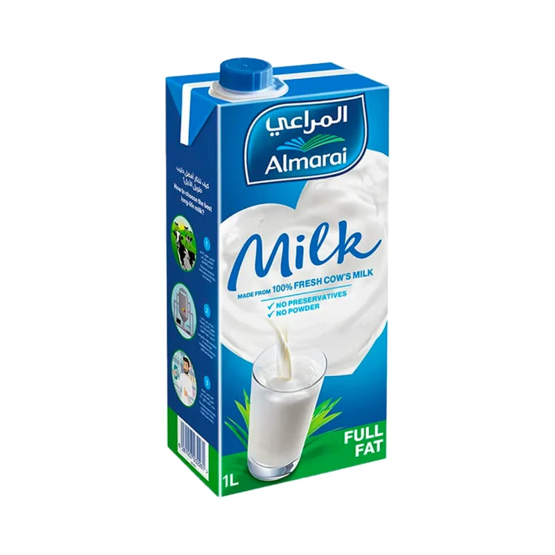 Al Marai Long Life Milk 1 Liter Full Fat, Delicious and Nutritious Dairy Beverage - Almarai