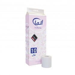ورق تواليت ألما، 10 لفات، ناعم و ماص، لطيف على البشرة، أساسيات الحمام
