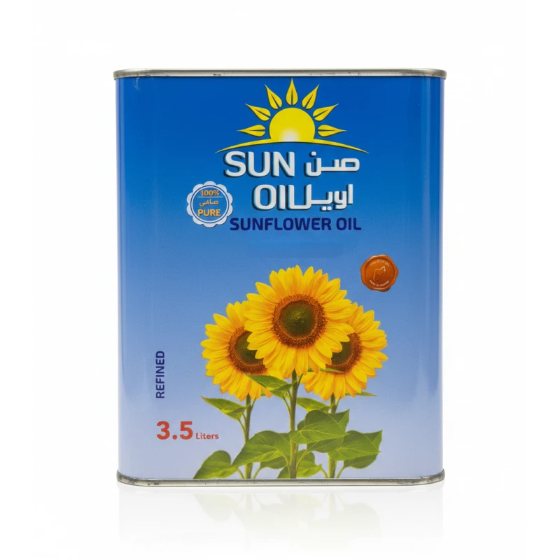 زيت دوار الشمس النقي 100% من صن اويل (3.5 لترًا) - زيت أساسي للطبخ بكميات كبيرة وخالٍ من الكوليسترول - عفاف