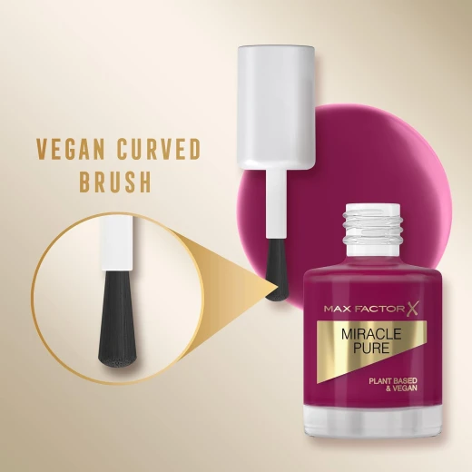Max Factor Miracle Pure Nail Enamel Sweet Plum 320, Vegan Formula, Long Lasting Color, Chip Resistant, 12 Milliliters Bottle, Suitable for All Skin Tones - Image 3