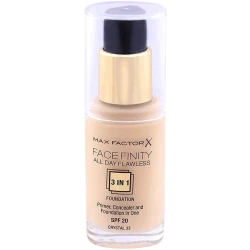 Max Factor Facefinity All Day Flawless 3-in-1 Foundation Crystal 33, Long Lasting Coverage