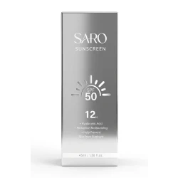 سارو واقي الشمس SPF 50 مع حمض الهيالورونيك (45 مل) - حماية مرطبة لمدة 12 ساعة