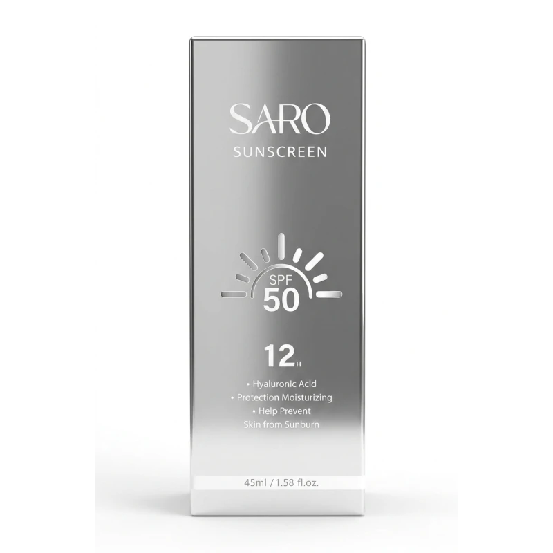 سارو واقي الشمس SPF 50 مع حمض الهيالورونيك (45 مل) - حماية مرطبة لمدة 12 ساعة - سارو كوزمتكس
