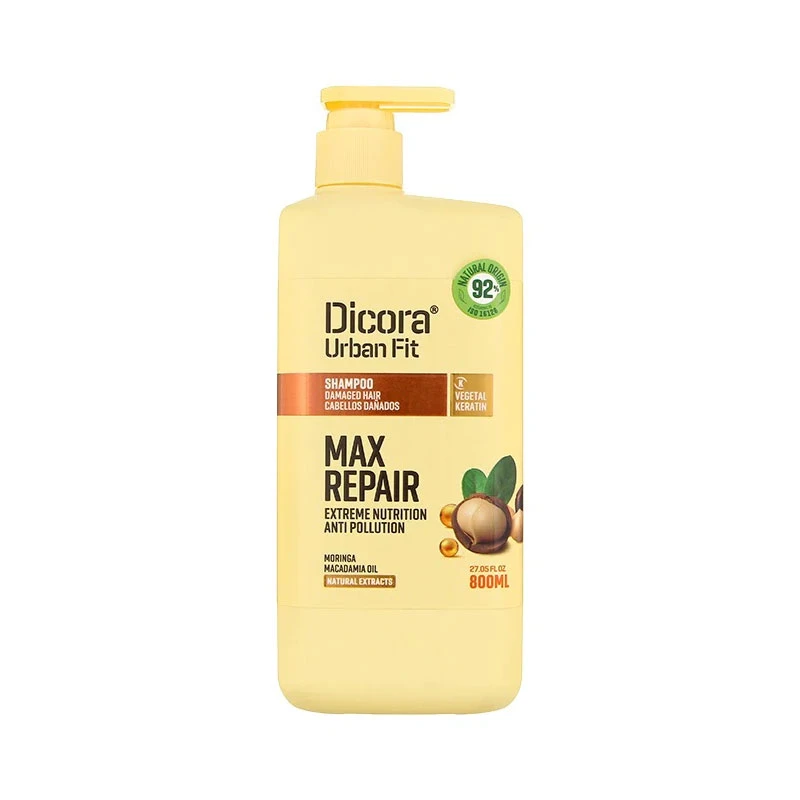 Dicora Urban Fit Max Repair Shampoo 800ml, For Damaged and Dry Hair - Dicora