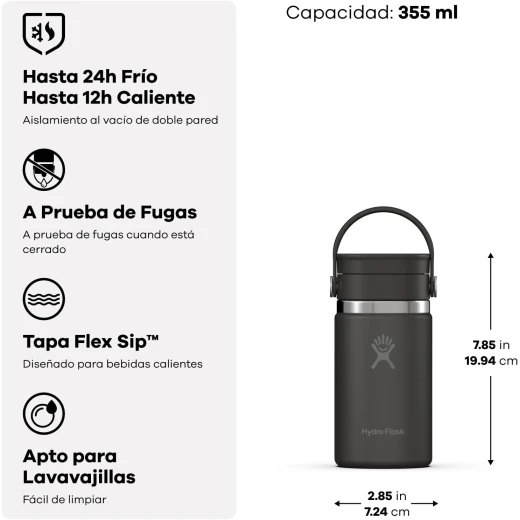 Hydro Flask Wide Mouth Coffee Flask 355ml Harbor Blue Insulated Drink Bottle - Hydro Flask - Image 6