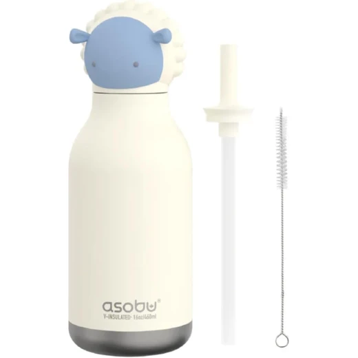 Asobu Bestie Kids Insulated Water Bottle with Sheep Head, 420ml, Leak-Proof - Asobu - Image 3