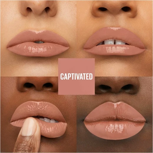 MAYBELLINE New York Lip Colour, Smudge-free, Long Lasting up to 16h, Liquid Lipstick, Shine Finish, SuperStay Vinyl Ink, 95 Captivated - Maybelline New York - Image 5