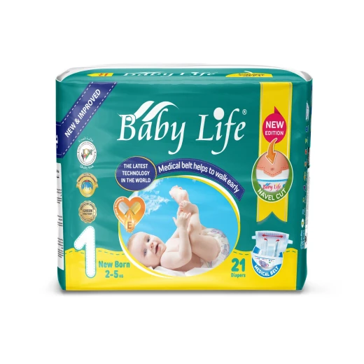 Baby Life Newborn Diapers, Size 1 (2-5 kg), Pack of 21 Diapers with Ultra-Soft Texture and Superior Absorbency - Baby Life - Image 2