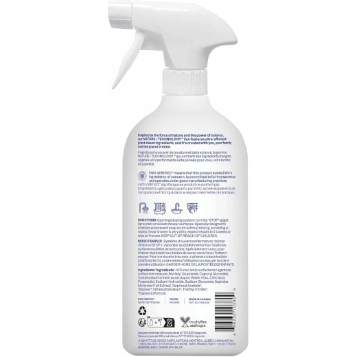 ATTITUDE Citrus Zest Shower and Tile Cleaner Spray, Plant Based, 27.1 Fl Oz - ATTITUDE - Image 5