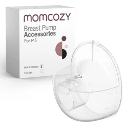 Momcozy Collector Cup Full Set Compatible with Momcozy M5 Breast Pumps, Hands Free Breastfeeding, QM1290S