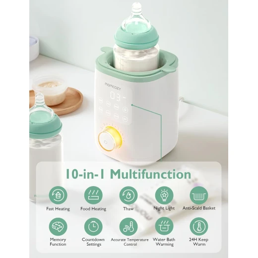 جهاز تسخين زجاجات الأطفال Momcozy Nutri، تسخين سريع، ضوء ليلي، حليب الأم وتركيبة - موم كوزي - Image 6