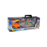 Ods Hot Wheels Car Carrier Truck Set with 3 Toy Vehicles and Road Accessories