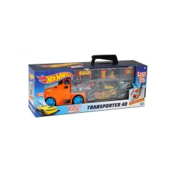 Ods Hot Wheels Car Carrier Truck Set with 3 Toy Vehicles and Road Accessories