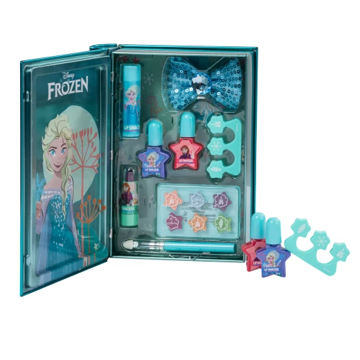Lip Smacker Disney Frozen Book Makeup Set for Girls, 6 Glosses, 2 Polish, 1 Lipstick