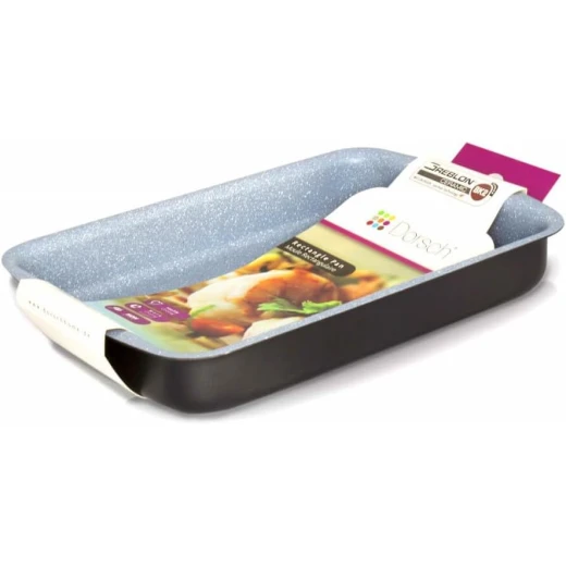 Rectangle Pan High-quality rectangular baking tray, 36 cm – dimensions 35.8 x 24.3 x 5.5 cm, ideal for cakes, lasagna, and baked goods. - Dorsch cookware - Image 5