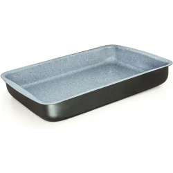 Rectangle Pan High-quality rectangular baking tray, 36 cm – dimensions 35.8 x 24.3 x 5.5 cm, ideal for cakes, lasagna, and baked goods.