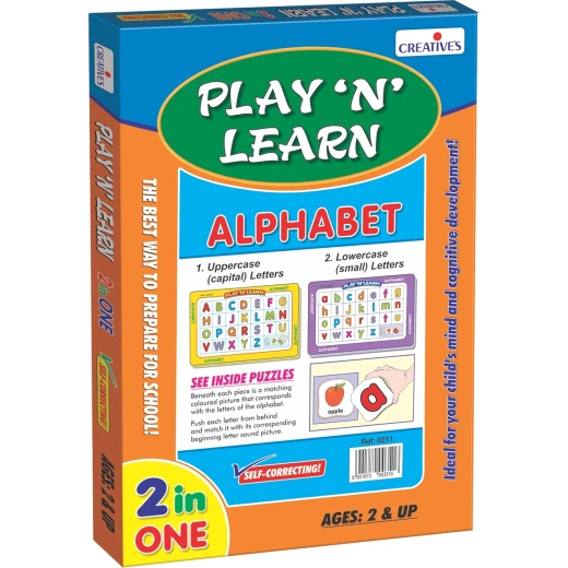 Creative's Educational 2-in-1 Alphabet Upper and Lowercase Game for Toddlers Ages 2+ Years