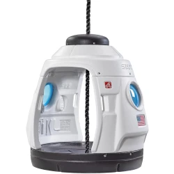 Step2 Space Capsule Swing, Kids Indoor/Outdoor Playhouse, White and Blue