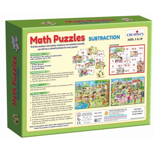 Creative's Educational Math Puzzle Subtraction Game for Kids, Educational Toy - Creative's - Image 3