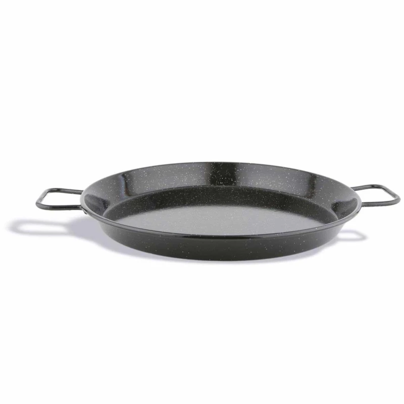 Pujadas Enamelled Steel Paella Pan 30cm Black for Dining and Entertaining