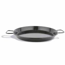 Pujadas Enamelled Steel Paella Pan 36cm Diameter Black for Authentic Spanish Cuisine