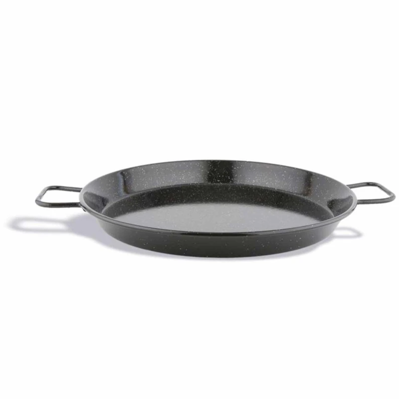 Pujadas Enamelled Steel Paella Pan 36cm Diameter Black for Authentic Spanish Cuisine