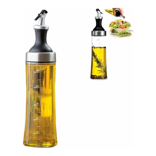 Table Craft Glass Oil Infuser Dispenser 2-in-1 Design, Borosilicate Glass, Non-Drip Spout - Table Craft - Image 2