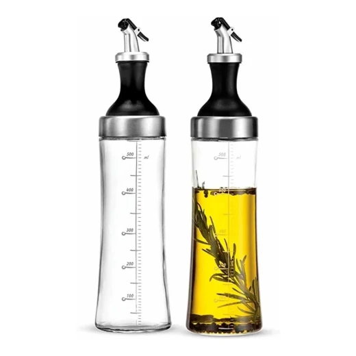 Table Craft Glass Oil Infuser Dispenser 2-in-1 Design, Borosilicate Glass, Non-Drip Spout - Table Craft - Image 4