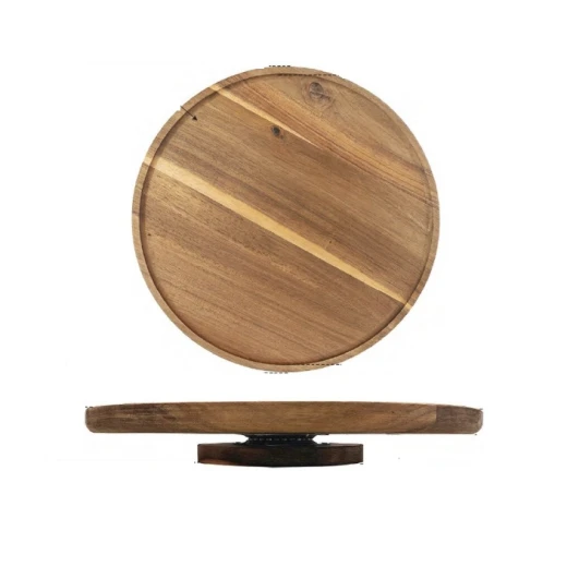 Table Craft Round Lazy Susan Wooden Board 38cm Brown Serving Tray Rotating Centerpiece for Dining Table Kitchen Serving Entertainment Durable Wood Construction Easy to Clean Table Craft Round Lazy Susan Wooden Board 38cm Brown Serving Tray Rotating Centerpiece for Dining Table Kitchen Serving Entertainment Durable Wood Construction Easy to Clean