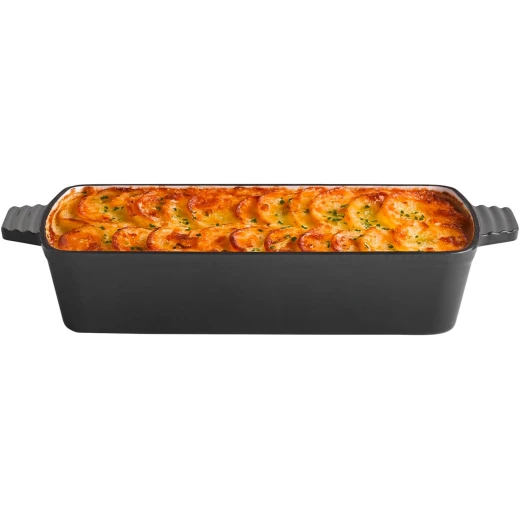 Saucepan, baking tray, safe for use on induction hobs, heat resistant, 33 x 24 cm, height 6.5 cm, capacity 3.5 liters, anthracite color - Image 4