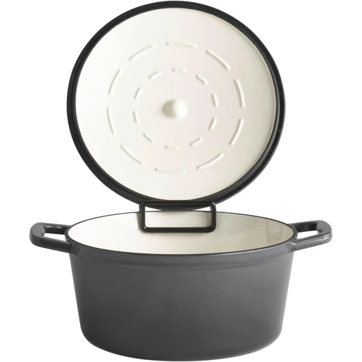 APS 88303 pan with lid "5 STARS", cast iron casserole, suitable for induction, oven-safe, incl. lid holder, Ø 25 cm, 4 litres, anthracite - APS - Image 6