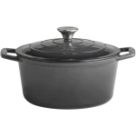 APS 88303 pan with lid "5 STARS", cast iron casserole, suitable for induction, oven-safe, incl. lid holder, Ø 25 cm, 4 litres, anthracite - APS