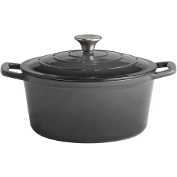 APS 88303 pan with lid "5 STARS", cast iron casserole, suitable for induction, oven-safe, incl. lid holder, Ø 25 cm, 4 litres, anthracite