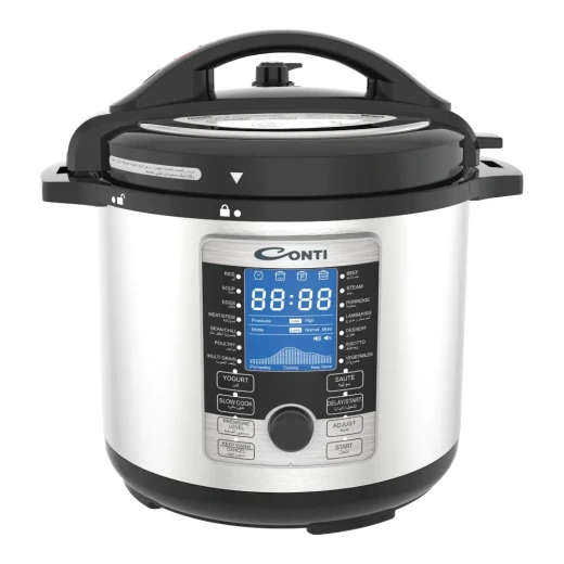 Conti 8L Electric Pressure Cooker Stainless Steel 15 Pre-Set Programs Conti 8L Electric Pressure Cooker Stainless Steel 15 Pre-Set Programs