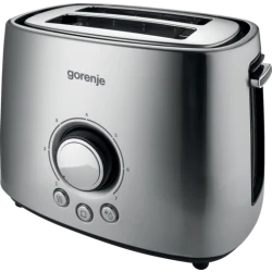 محمصة خبز جورينيه Gorenje بقدرة 1000 واط – تصميم من الستانلس ستيل مع وظائف إذابة التجميد وإعادة التسخين، مثالية لتحميص الخبز بسرعة وكفاءة للاستخدام اليومي في المطبخ