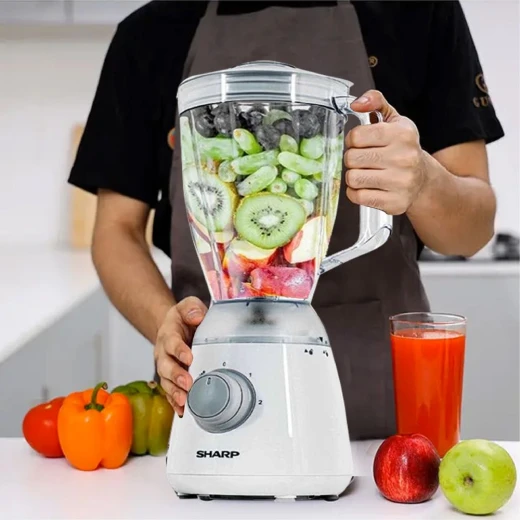 Sharp EM-TP12-W3 Blender – 400W Power – 1.5L Jar – White Color – A practical kitchen appliance for easily and quickly preparing juices, shakes, and smoothies - SHARP - Image 3