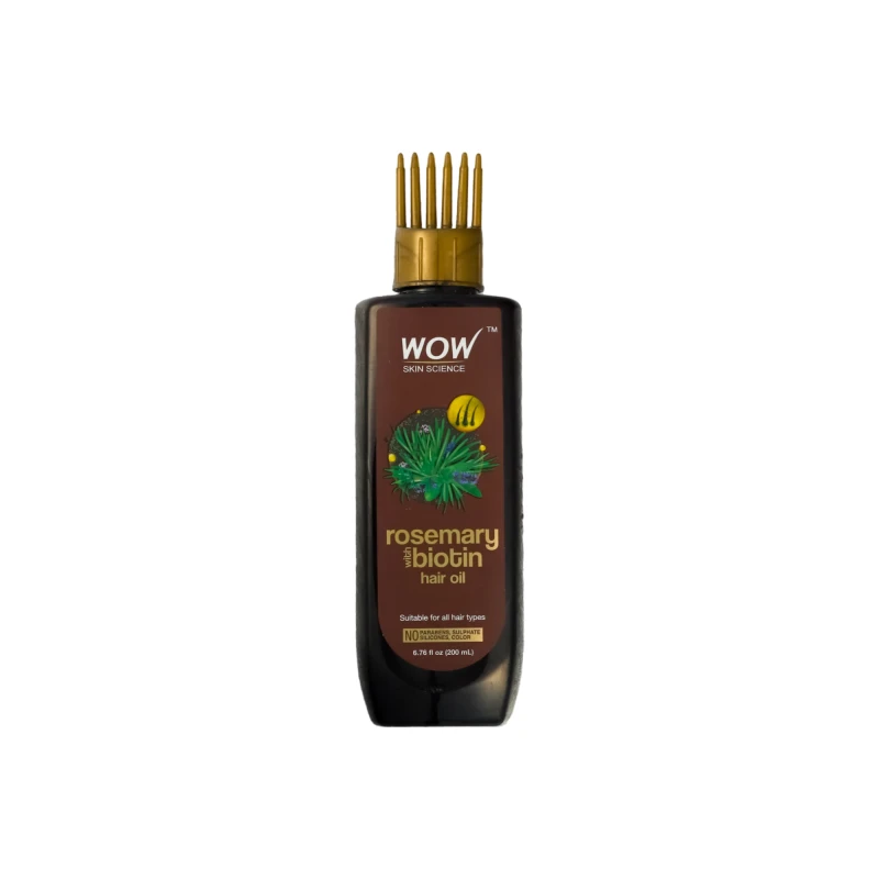 Wow Rosemary With Biotin Hair Oil 200ml, Promotes Hair Growth, Nourishes Scalp - Wow Skin Science